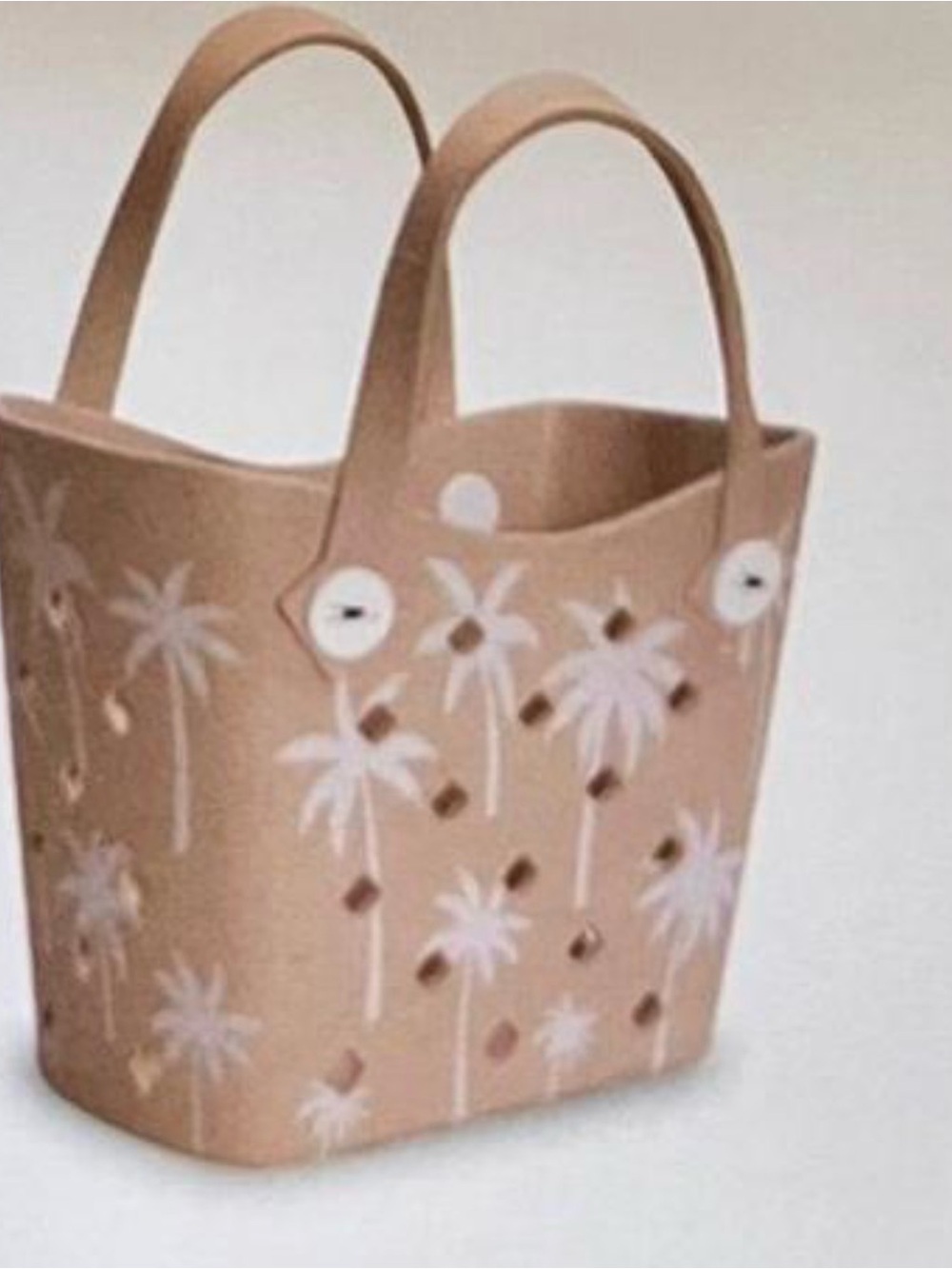 Mini Haul it all Beige Palm-Print Tote Bag - Women